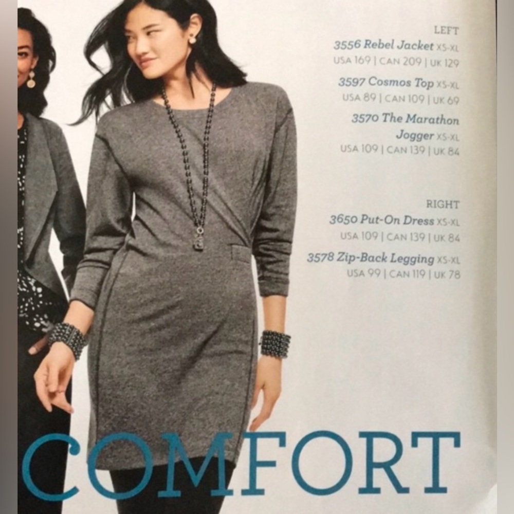 CAbi Put-On Crewneck Sweatshirt Dress #3650 Size Medium NWOT - Picture 6 of 16